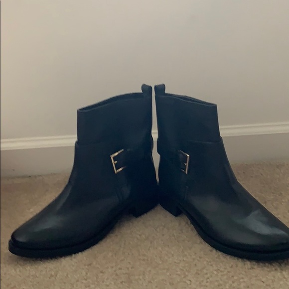 Black Tory Burch Riley Mid Buckle Bootie - Picture 2 of 10